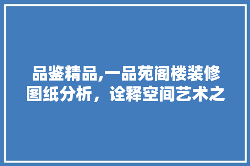 品鉴精品,一品苑阁楼装修图纸分析，诠释空间艺术之美