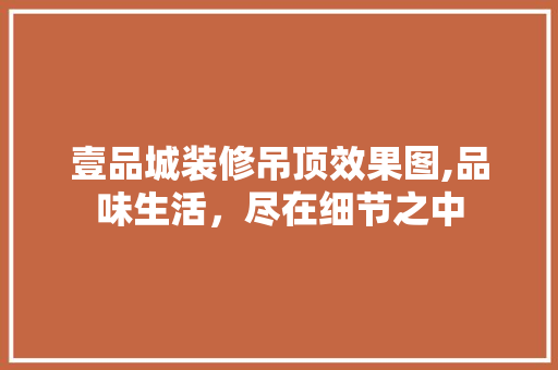 壹品城装修吊顶效果图,品味生活，尽在细节之中