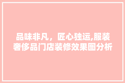 品味非凡，匠心独运,服装奢侈品门店装修效果图分析