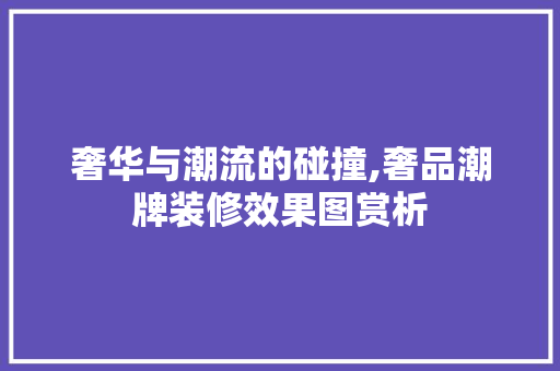 奢华与潮流的碰撞,奢品潮牌装修效果图赏析