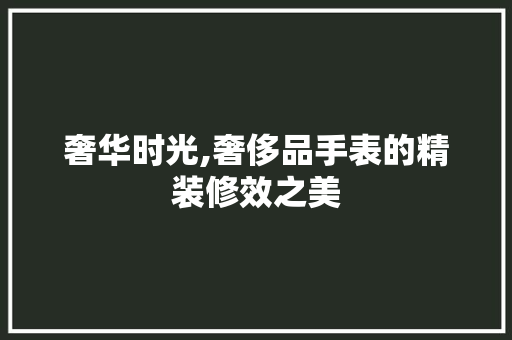 奢华时光,奢侈品手表的精装修效之美