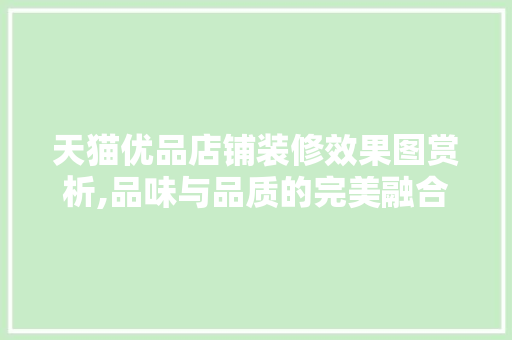 天猫优品店铺装修效果图赏析,品味与品质的完美融合
