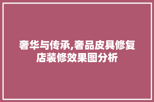 奢华与传承,奢品皮具修复店装修效果图分析