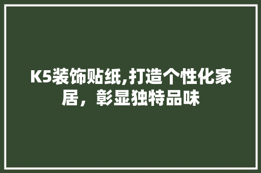 K5装饰贴纸,打造个性化家居，彰显独特品味 K5装饰贴纸,打造个性化家居，彰显独特品味 墙体维修