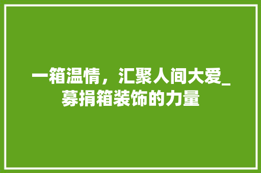 一箱温情，汇聚人间大爱_募捐箱装饰的力量 一箱温情，汇聚人间大爱_募捐箱装饰的力量 墙体维修