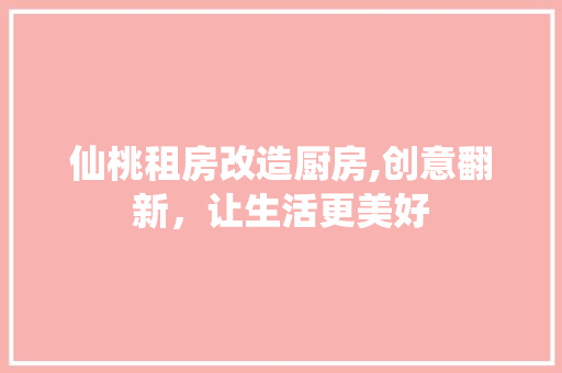 仙桃租房改造厨房,创意翻新，让生活更美好 综合便民