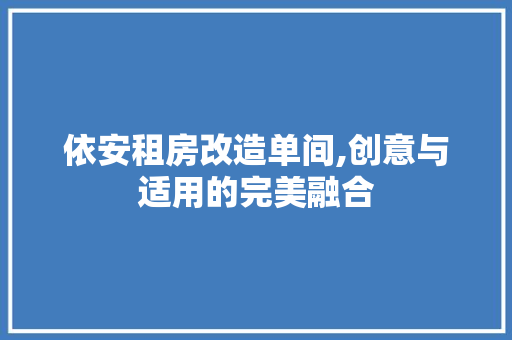 依安租房改造单间,创意与适用的完美融合 汽车维修