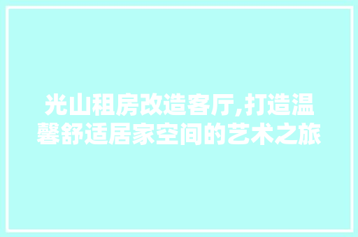 光山租房改造客厅,打造温馨舒适居家空间的艺术之旅 综合便民
