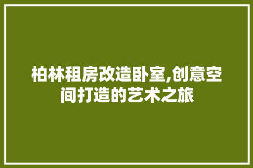 柏林租房改造卧室,创意空间打造的艺术之旅
