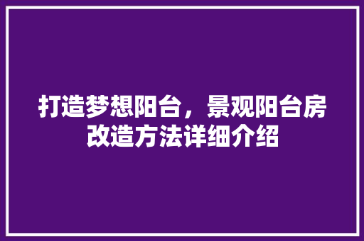打造梦想阳台，景观阳台房改造方法详细介绍 厨房维修