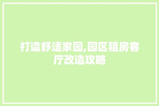 打造舒适家园,园区租房客厅改造攻略