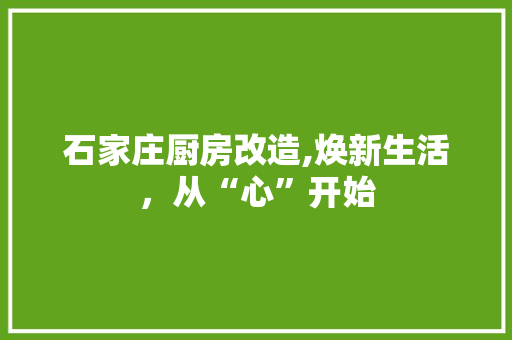 石家庄厨房改造,焕新生活，从“心”开始 厨房维修