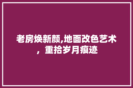 老房焕新颜,地面改色艺术，重拾岁月痕迹