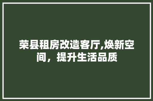 荣县租房改造客厅,焕新空间，提升生活品质