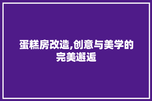 蛋糕房改造,创意与美学的完美邂逅