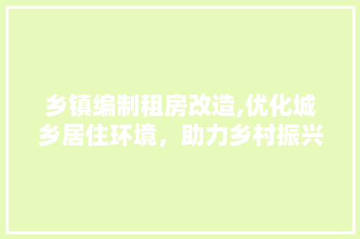 乡镇编制租房改造,优化城乡居住环境，助力乡村振兴