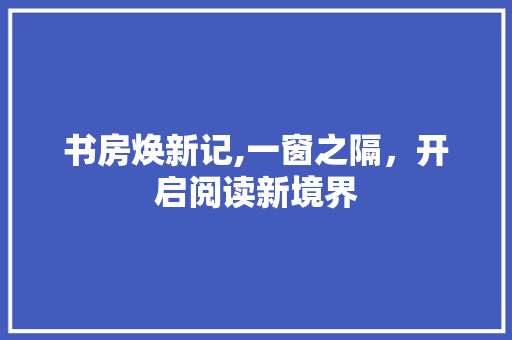 书房焕新记,一窗之隔，开启阅读新境界
