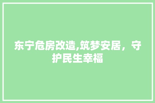 东宁危房改造,筑梦安居，守护民生幸福 厨房维修
