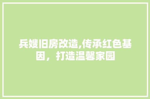 兵嫂旧房改造,传承红色基因，打造温馨家园
