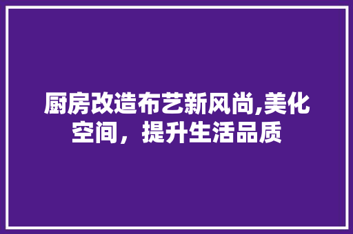 厨房改造布艺新风尚,美化空间，提升生活品质 家电维修
