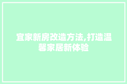 宜家新房改造方法,打造温馨家居新体验 墙体维修
