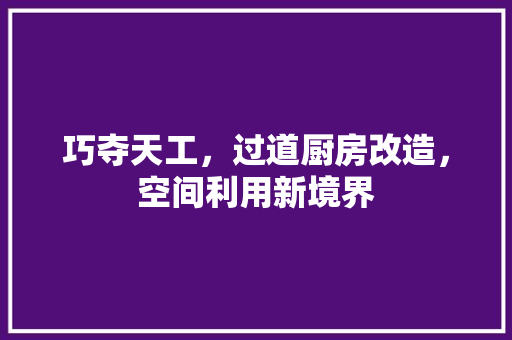 巧夺天工，过道厨房改造，空间利用新境界