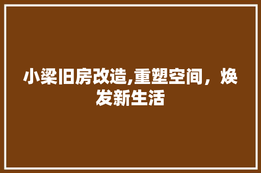 小梁旧房改造,重塑空间，焕发新生活