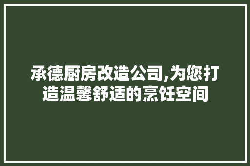 承德厨房改造公司,为您打造温馨舒适的烹饪空间 墙体维修