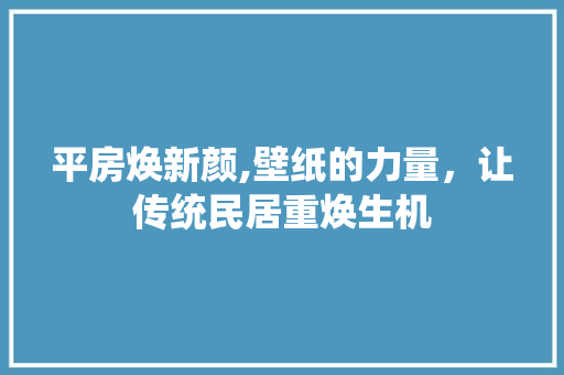 平房焕新颜,壁纸的力量，让传统民居重焕生机