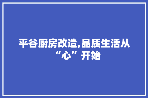 平谷厨房改造,品质生活从“心”开始 厨房维修