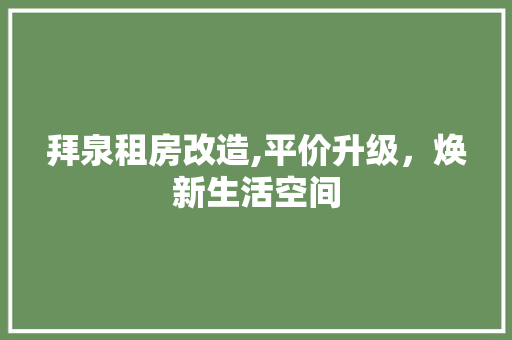拜泉租房改造,平价升级，焕新生活空间 墙体维修