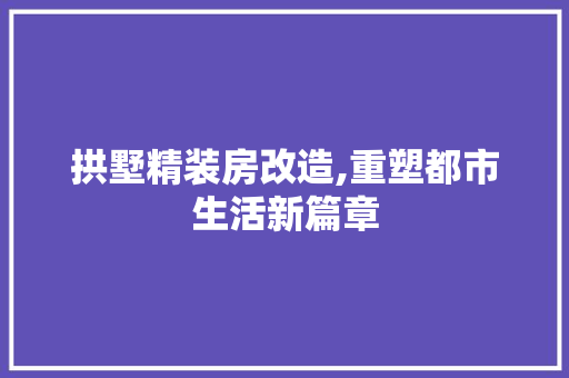 拱墅精装房改造,重塑都市生活新篇章