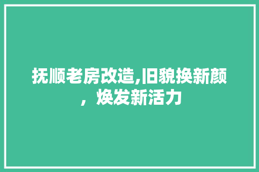 抚顺老房改造,旧貌换新颜，焕发新活力
