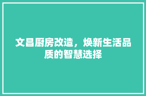 文昌厨房改造，焕新生活品质的智慧选择 厨房维修