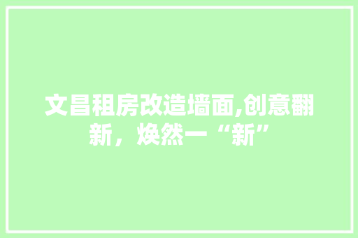 文昌租房改造墙面,创意翻新，焕然一“新”