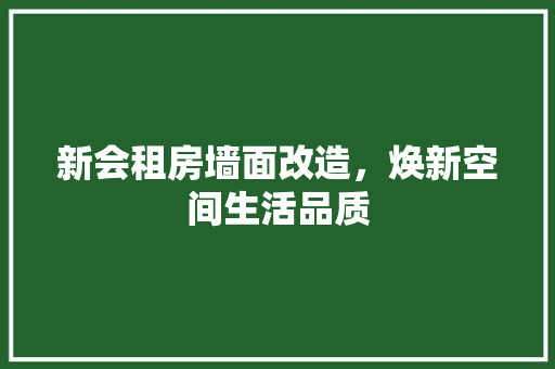 新会租房墙面改造，焕新空间生活品质 汽车维修