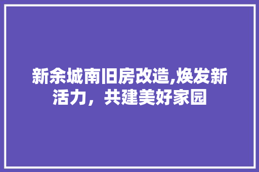 新余城南旧房改造,焕发新活力，共建美好家园 家电维修