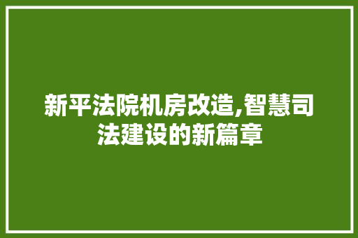 新平法院机房改造,智慧司法建设的新篇章 汽车维修