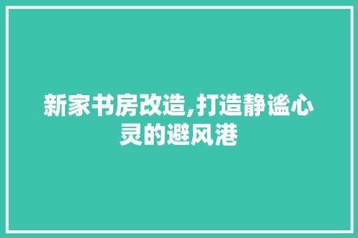 新家书房改造,打造静谧心灵的避风港 家电维修