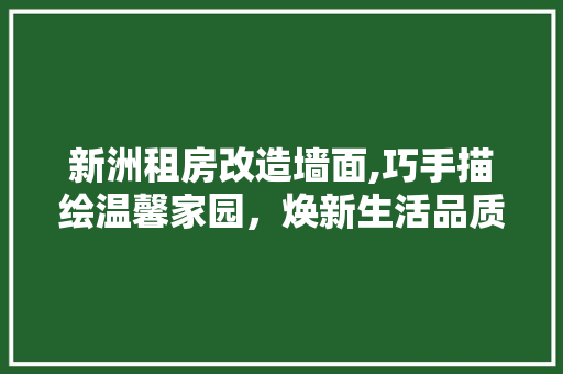 新洲租房改造墙面,巧手描绘温馨家园，焕新生活品质