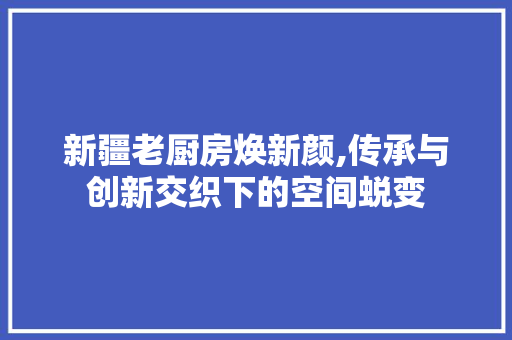 新疆老厨房焕新颜,传承与创新交织下的空间蜕变