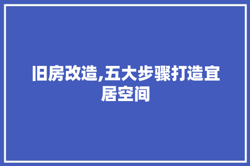 旧房改造,五大步骤打造宜居空间 家电维修
