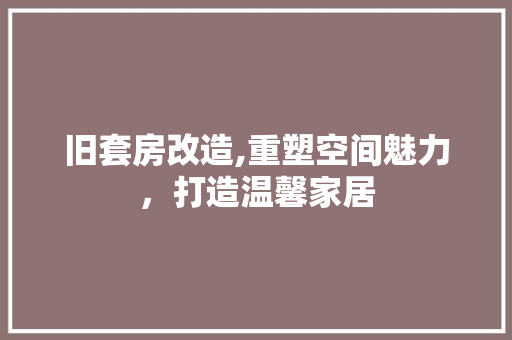 旧套房改造,重塑空间魅力，打造温馨家居 汽车维修
