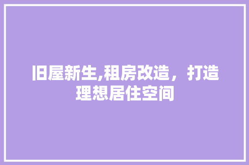 旧屋新生,租房改造，打造理想居住空间 家电维修
