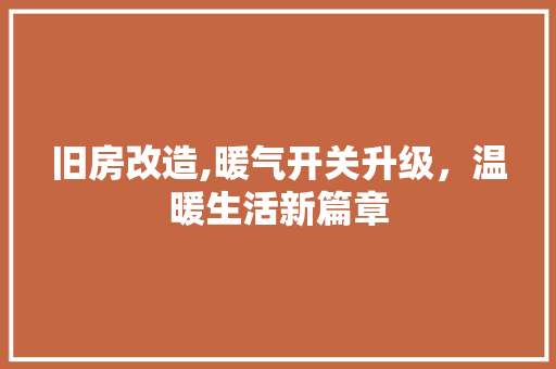 旧房改造,暖气开关升级，温暖生活新篇章 墙体维修