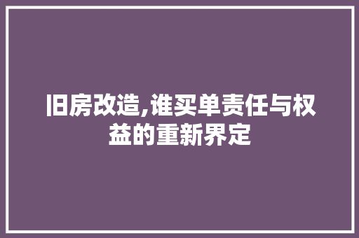 旧房改造,谁买单责任与权益的重新界定 厨房维修
