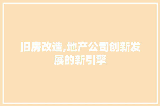 旧房改造,地产公司创新发展的新引擎 厨房维修