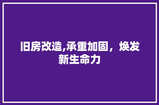 旧房改造,承重加固，焕发新生命力 墙体维修