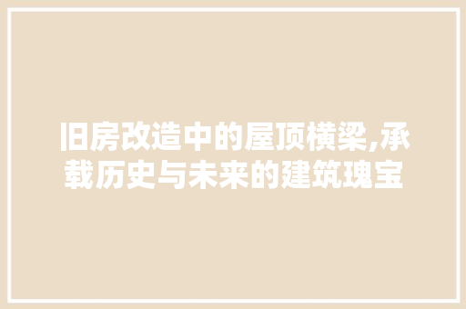 旧房改造中的屋顶横梁,承载历史与未来的建筑瑰宝