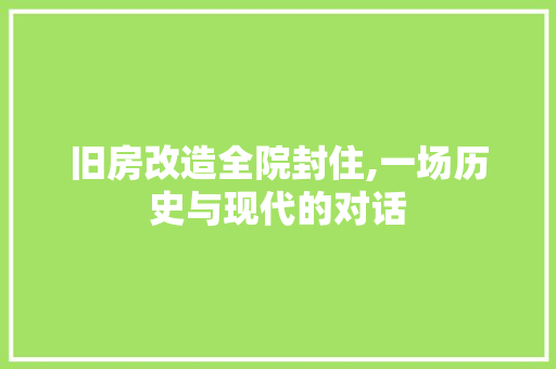 旧房改造全院封住,一场历史与现代的对话 墙体维修